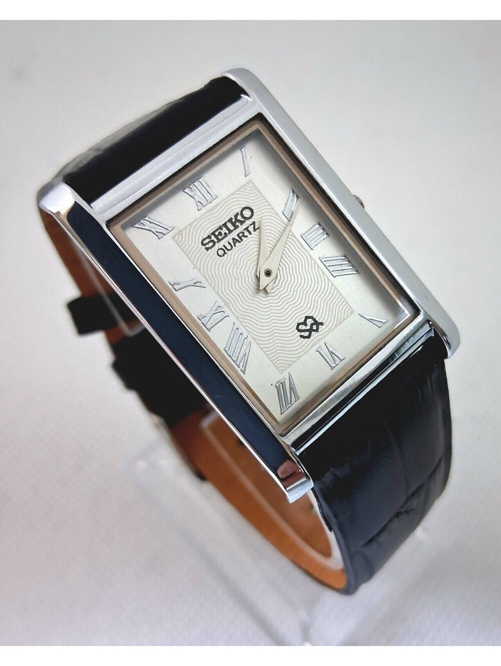 VINTAGE Seiko Quartz Rectangular Dress Men's Seiko Tank Dress Watch RARE